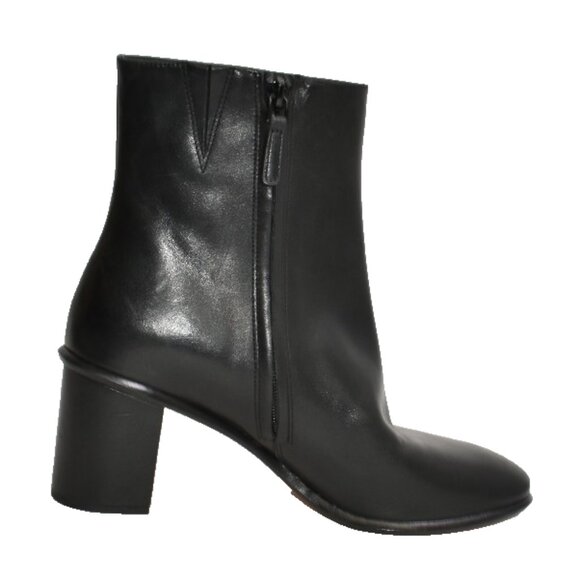 New! Tory Burch Brooke Stamped Heel Leather Bootie Black 10 M DD456A SN 148024 - Picture 4 of 6